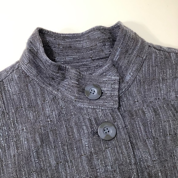 J Jill mini cape style jacket in hues of blues with black size medium EUC - Picture 2 of 10